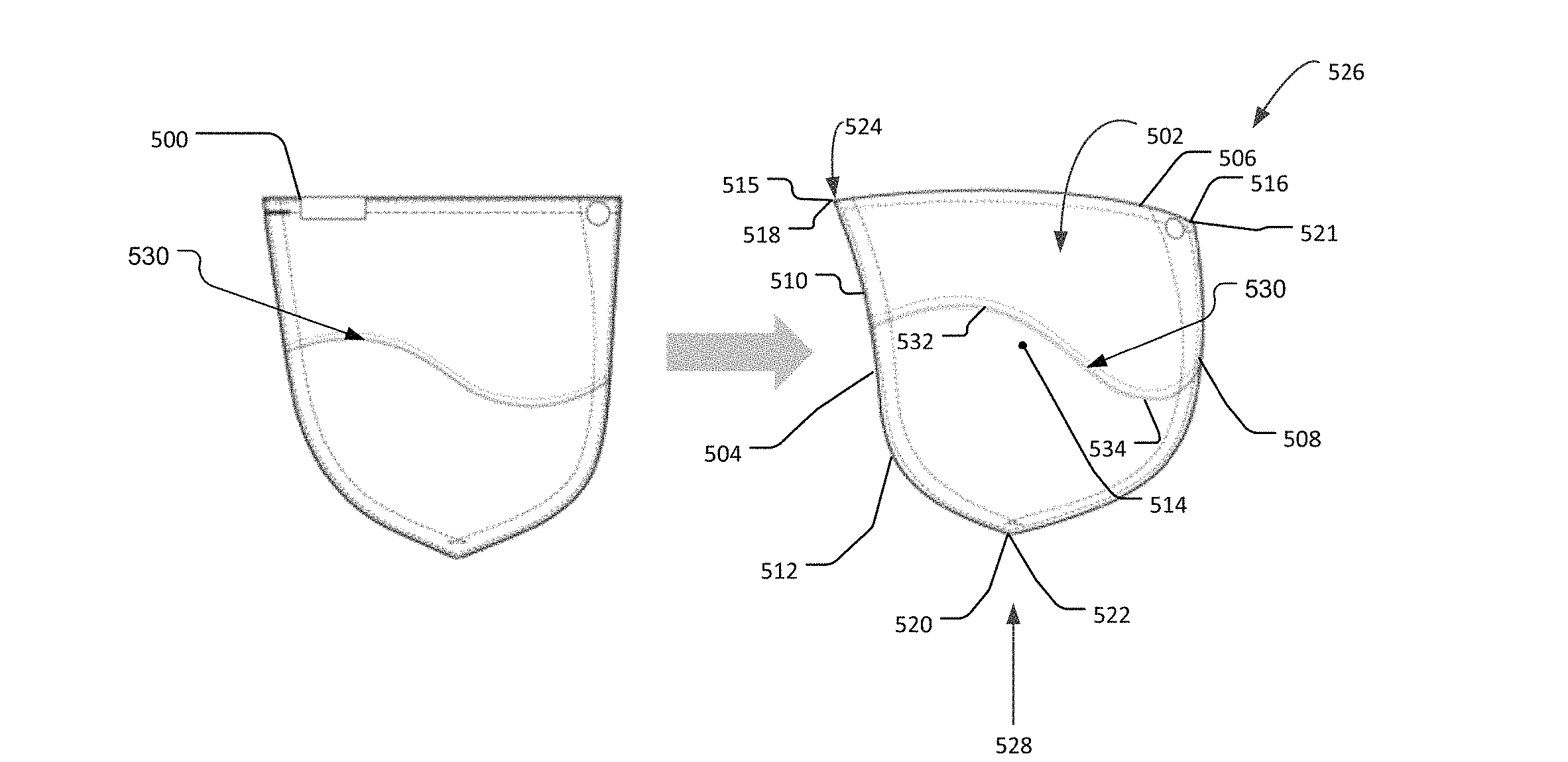 An example of 'Anatomy Warping' a pocket (this image from a patent³ on this topic). Alt An example of "Anatomy Warping" a pocket